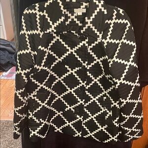 Erin London Black and White Geometric Blazer